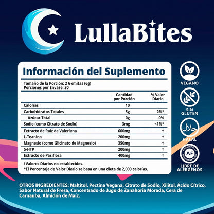 LullaBites — Gomitas Naturales para Dormir Sin Melatonina | Despierta con Energía Real